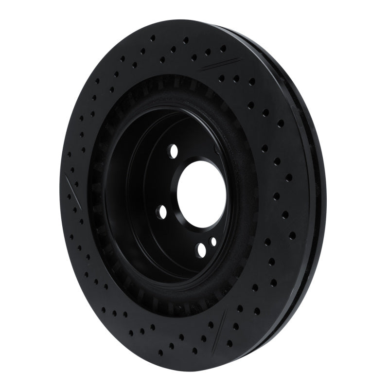 R1 Concepts R1 08-15 Mercedes-Benz C63 AMG Rear Drilled & Slotted Black Brake Rotor