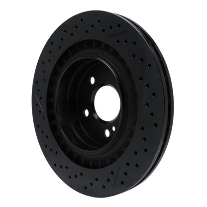 R1 Concepts R1 08-15 Mercedes-Benz C63 AMG Rear Drilled & Slotted Black Brake Rotor