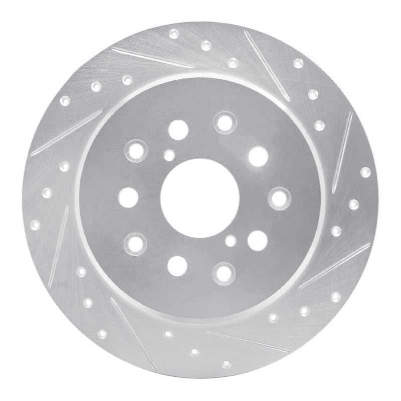 R1 Concepts R1 98-10 Lexus IS300 Rear Right Drilled & Slotted Silver Brake Rotor