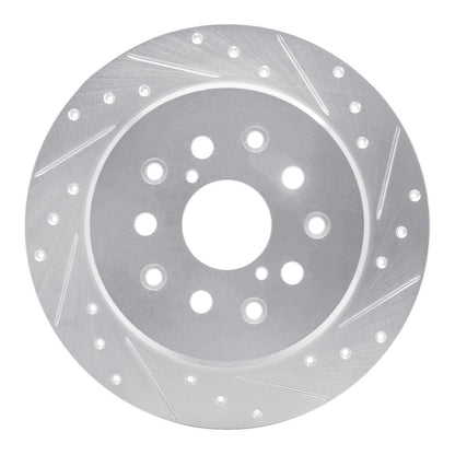 R1 Concepts R1 98-10 Lexus IS300 Rear Right Drilled & Slotted Silver Brake Rotor