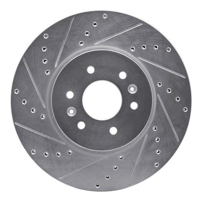 R1 Concepts R1 09-10 Kia BORREGO Front Left Drilled & Slotted Silver Brake Rotor