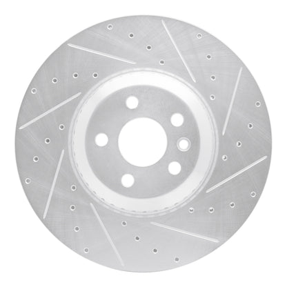 R1 Concepts R1 20-25 Jaguar E-Pace Front Right Drilled & Slotted Silver Brake Rotor