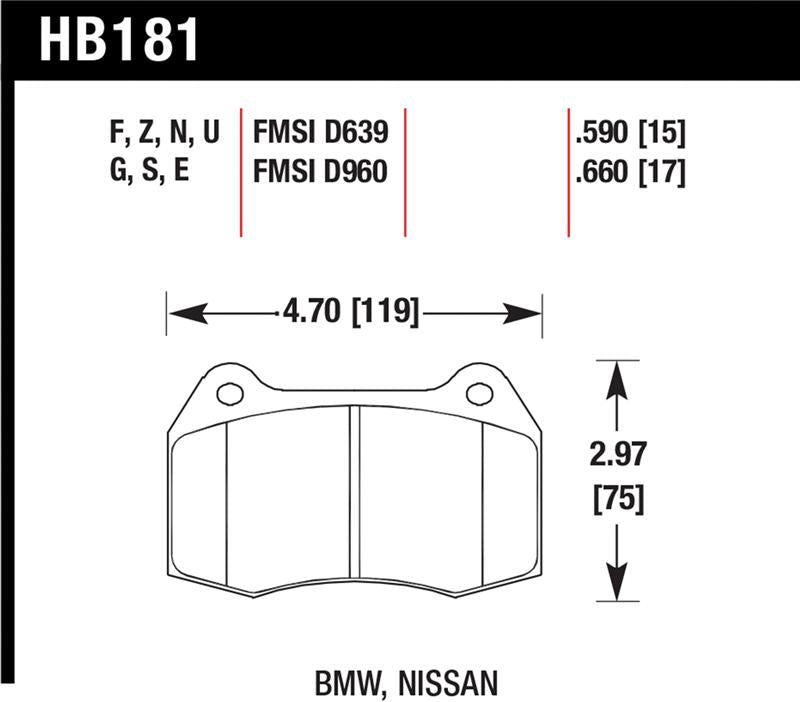 Hawk Performance Hawk 94-97 BMW 840CI/850CI HPS Front Street Brake Pads