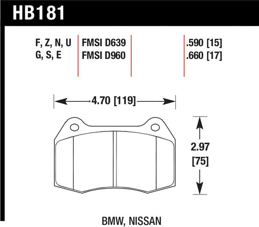 Hawk Performance Hawk 94-97 BMW 840CI/850CI HPS Front Street Brake Pads