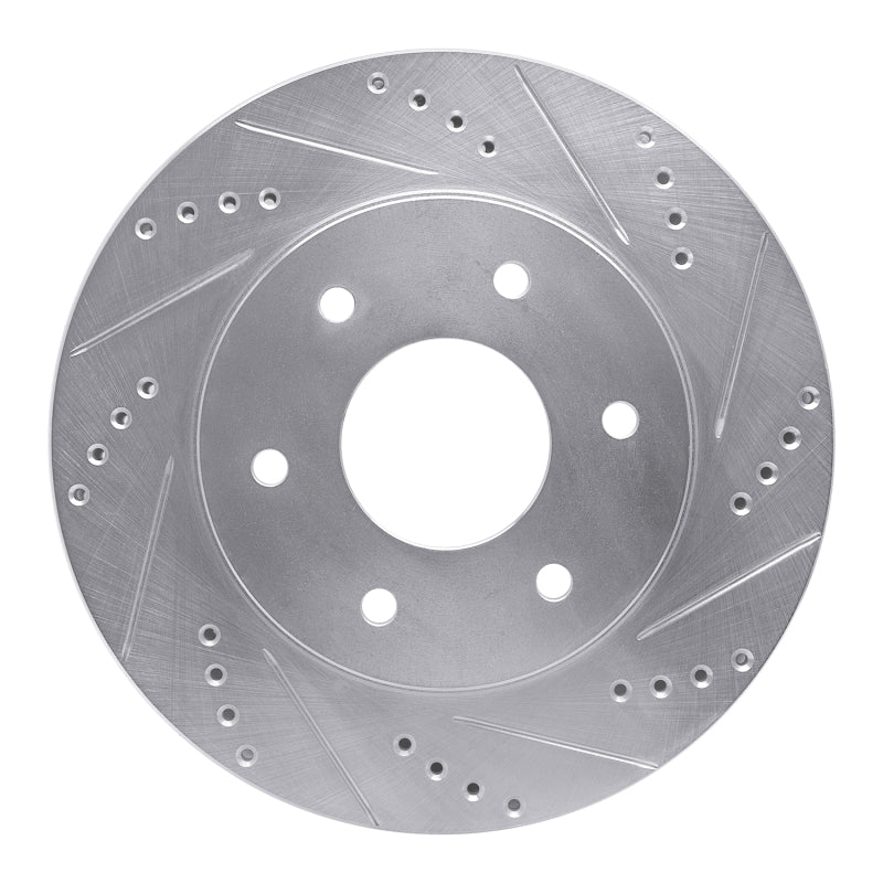 R1 Concepts R1 04-05 Infiniti QX56 Front Right Drilled & Slotted Silver Brake Rotor