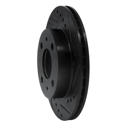 R1 Concepts R1 95-00 Nissan Lucino (Mexico) Front Right Drilled & Slotted Black Brake Rotor