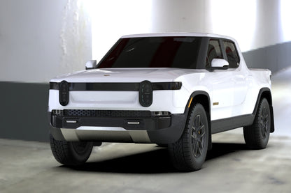 Rally Armor 22-25 Rivian R1T Black UR Mud Flap w/Nitrous Blue Logo