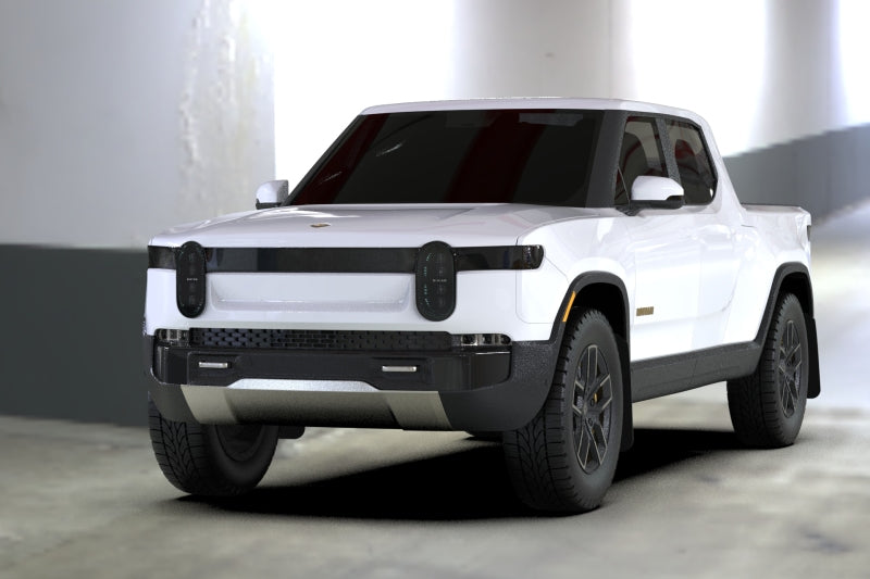 Rally Armor 22-25 Rivian R1T Black UR Mud Flap - Metallic Black Logo