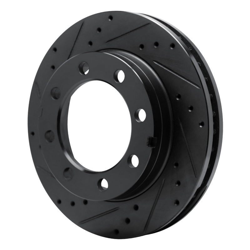 R1 Concepts R1 77-93 Chevrolet V30 & V3500 Pickup Front Left Drilled & Slotted Black Brake Rotor