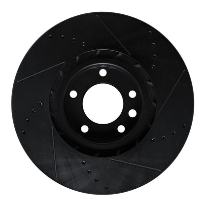 R1 Concepts R1 11-18 Porsche Cayenne Right Front Drilled & Slotted Black Brake Rotor