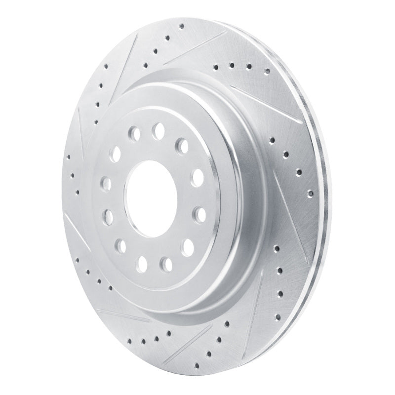 R1 Concepts R1 19-25 Ram 1500 Rear Left Drilled & Slotted Silver Brake Rotor