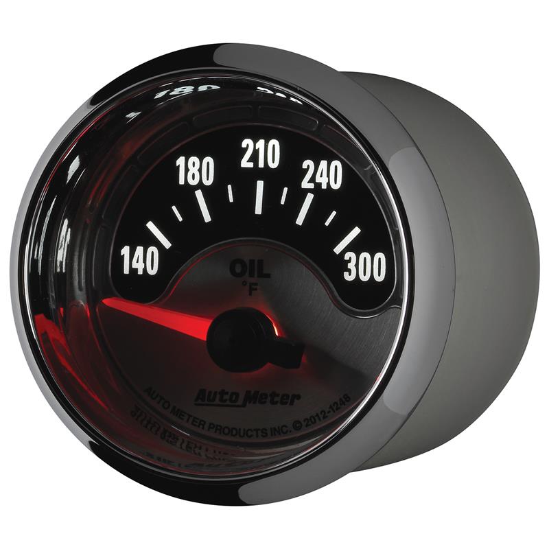 Autometer American Muscle 2-1/16in Short Sweep Electric 140-300 Deg F Oil Temp Gauge