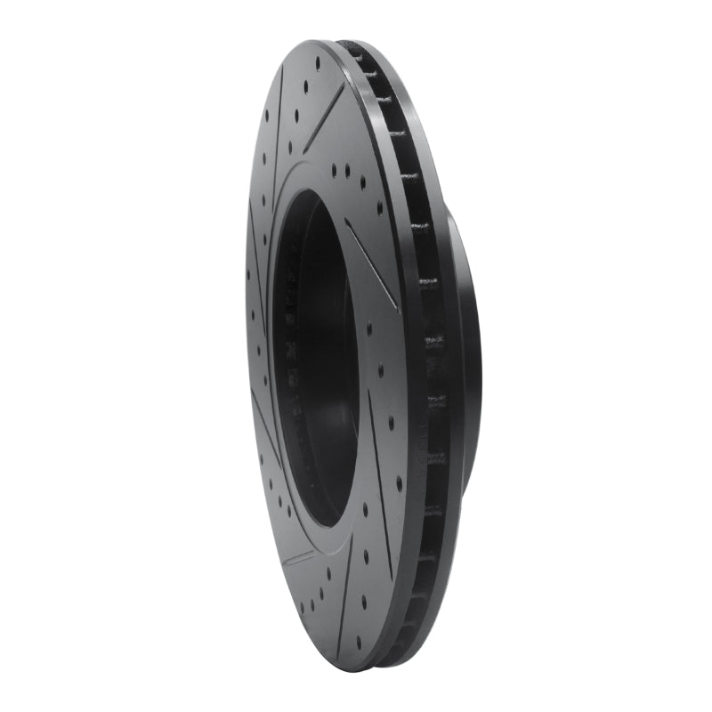 R1 Concepts R1 04-10 BMW X3 Front Right Drilled & Slotted Black Brake Rotor