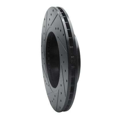 R1 Concepts R1 04-10 BMW X3 Front Right Drilled & Slotted Black Brake Rotor