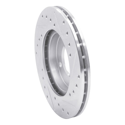 R1 Concepts R1 80-08 Audi 4000 Front Left Drilled & Slotted Silver Brake Rotor