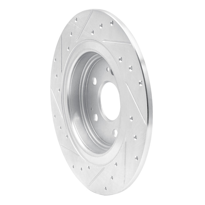 R1 Concepts R1 17-20 Acura MDX Rear Right Drilled & Slotted Silver Brake Rotor