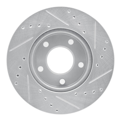 R1 Concepts R1 75-80 Ford Granada Left Rear Drilled & Slotted Silver Brake Rotor