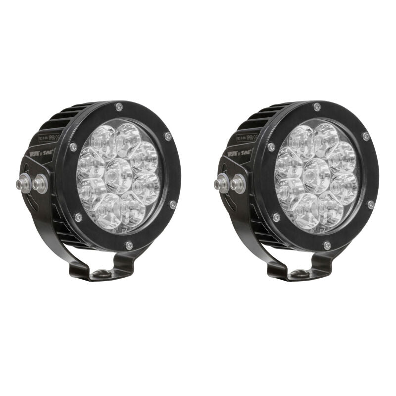Westin Axis LED Auxiliary Light 4.75 inch Round Spot w/3W Osram (Set of 2) - Black
