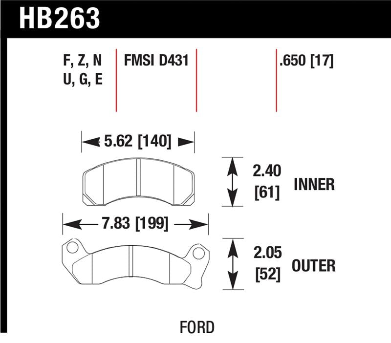 Hawk Performance Hawk 1987-1993 Ford Mustang GT 5.0 HPS 5.0 Front Brake Pads