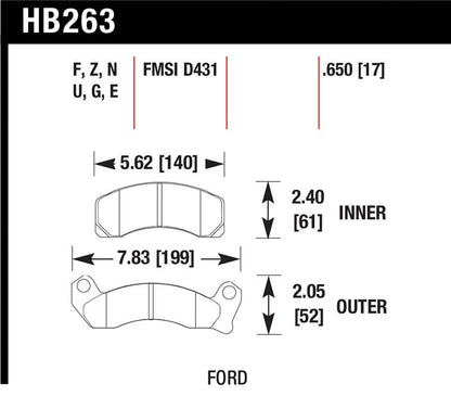Hawk Performance Hawk 1987-1993 Ford Mustang GT 5.0 HPS 5.0 Front Brake Pads