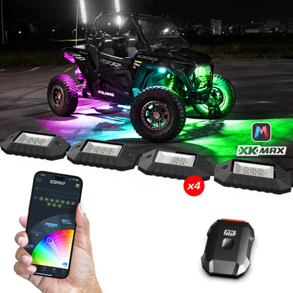 XKGLOW XK Glow RGBW 4pc Addressable LED Rock Light Kit