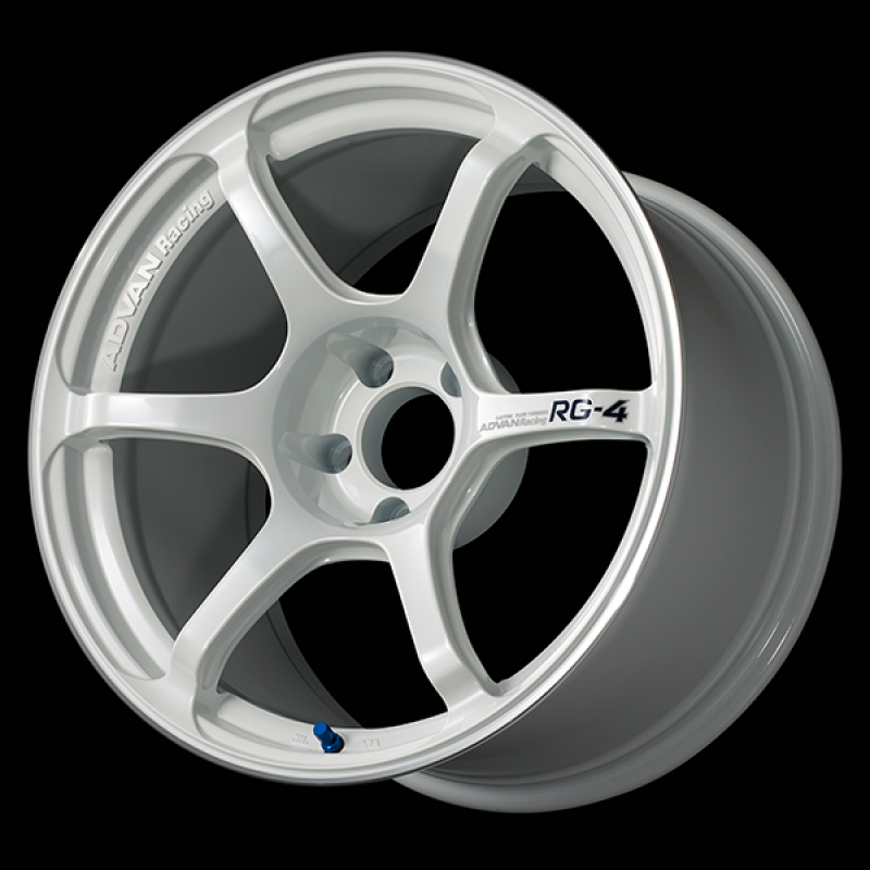 Advan RG-4 17x8.0 / +35 Offset / 4x100 / 63mm Bore / Racing White Metallic and Ring