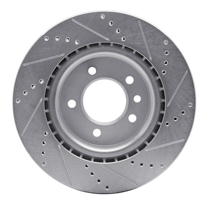 R1 Concepts R1 18-20 Land Rover Discovery Rear Left Drilled & Slotted Silver Brake Rotor