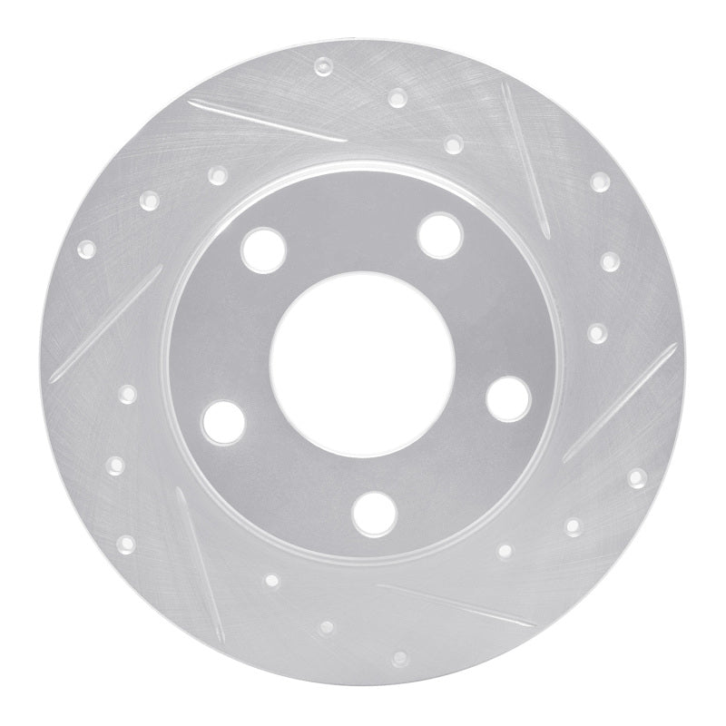 R1 Concepts R1 99-05 Audi A6 Quattro Rear Right Drilled & Slotted Silver Brake Rotor