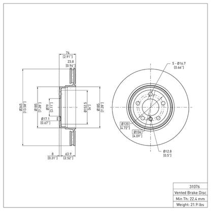 DFC 05-08 BMW 750i Rear Brake Rotor