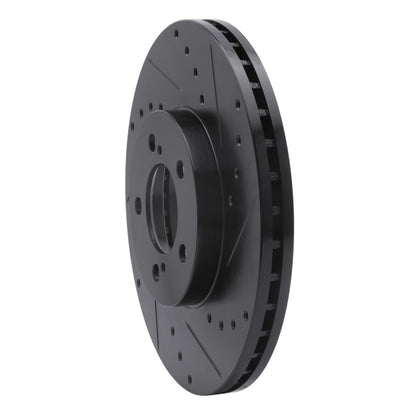 R1 Concepts R1 93-07 Ford Taurus (Excl SHO) Front Right Drilled & Slotted Black Brake Rotor