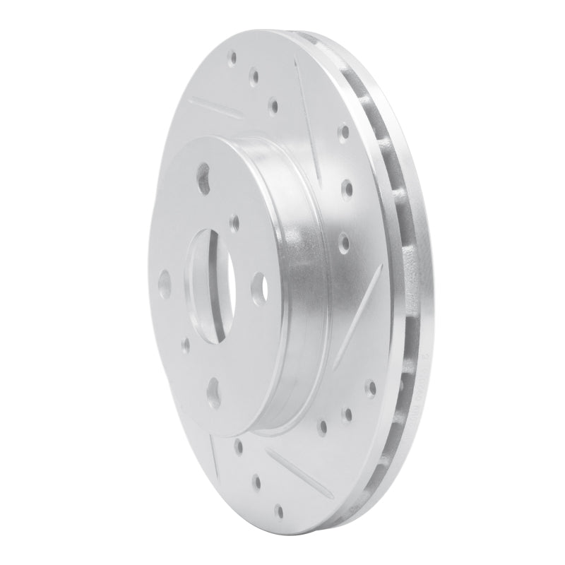 R1 Concepts R1 90-91 Toyota Celica Front Right Drilled & Slotted Silver Brake Rotor