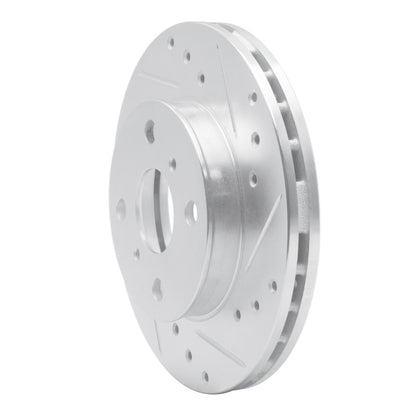 R1 Concepts R1 90-91 Toyota Celica Front Right Drilled & Slotted Silver Brake Rotor