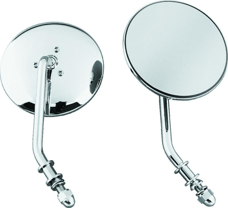 Bikers Choice 65-Up Chrome 4 Inch Round Short Stem Mirror Left Custom