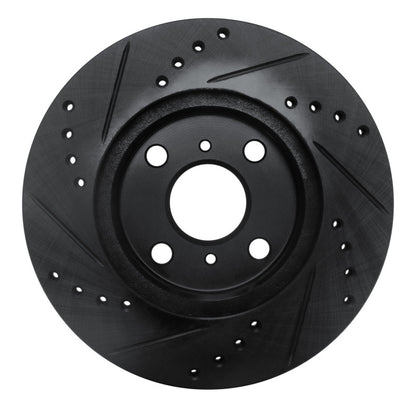 R1 Concepts R1 00-05 Toyota MR2 Spyder Front Right Drilled & Slotted Black Brake Rotor