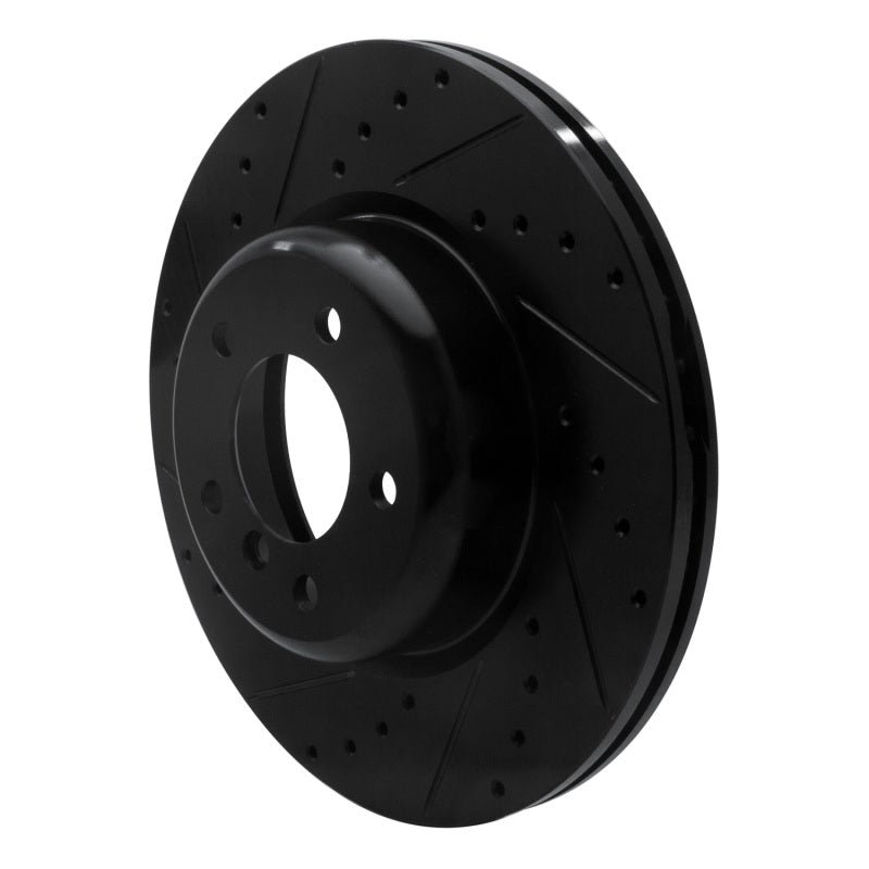 R1 Concepts R1 06-13 BMW 135I Front Left Drilled & Slotted Black Brake Rotor