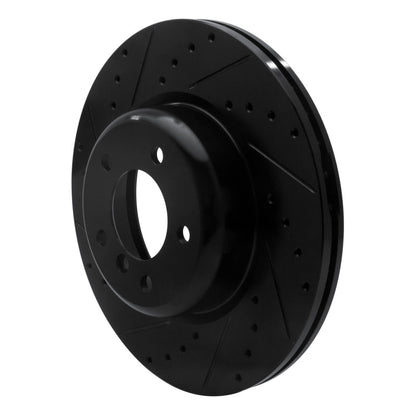 R1 Concepts R1 06-13 BMW 135I Front Left Drilled & Slotted Black Brake Rotor