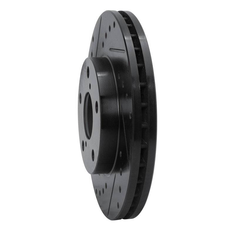 R1 Concepts R1 92-98 Lexus SC300 Front Left Drilled & Slotted Black Brake Rotor