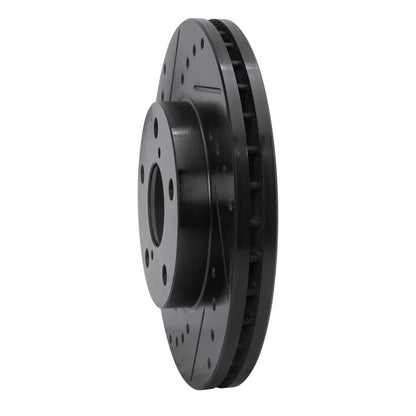 R1 Concepts R1 92-98 Lexus SC300 Front Left Drilled & Slotted Black Brake Rotor