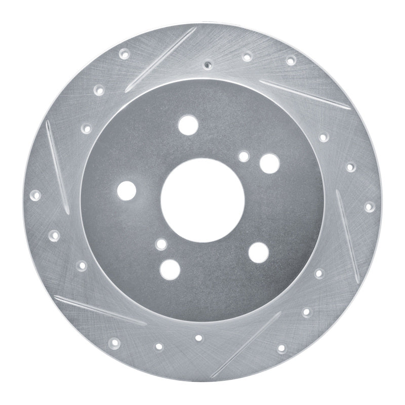 R1 Concepts R1 15-25 Lexus ES350 Rear Left Drilled & Slotted Silver Brake Rotor