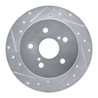 R1 Concepts R1 15-25 Lexus ES350 Rear Left Drilled & Slotted Silver Brake Rotor
