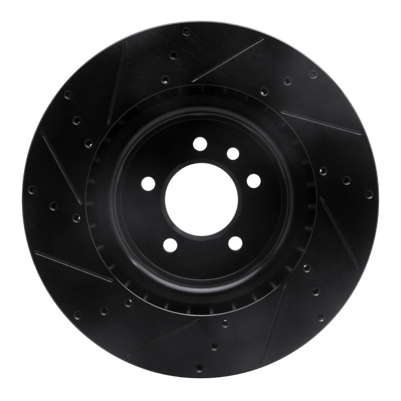 R1 Concepts R1 06-17 Land Rover Discovery (Latin America) Front Right Drilled & Slotted Black Brake Rotor