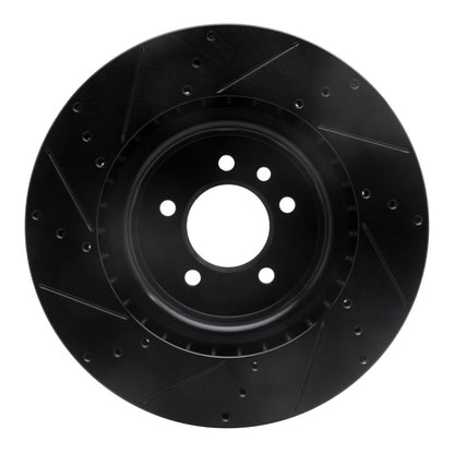 R1 Concepts R1 06-17 Land Rover Discovery (Latin America) Front Right Drilled & Slotted Black Brake Rotor