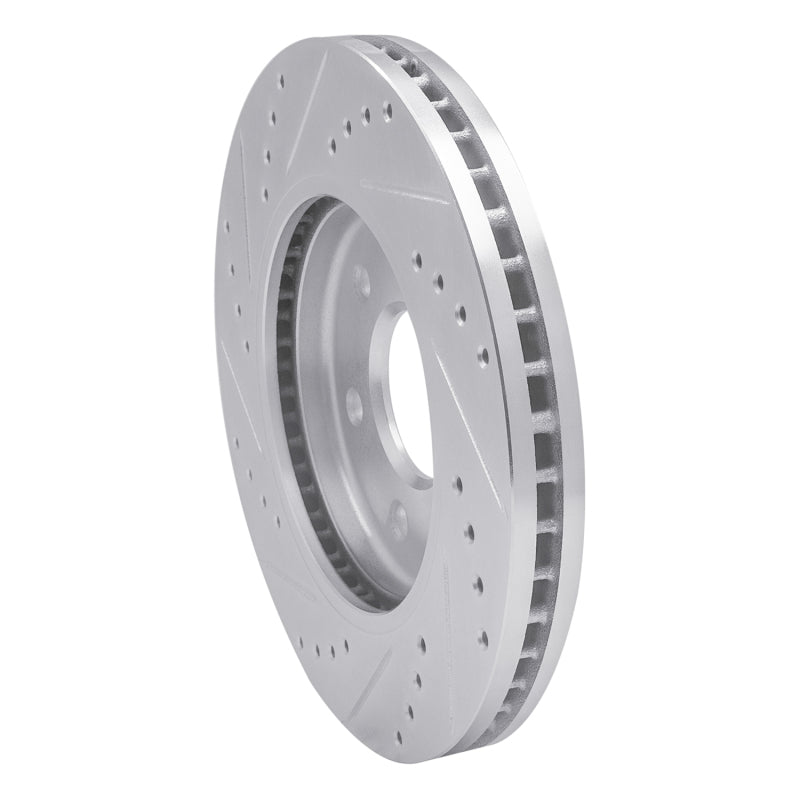 R1 Concepts R1 05-21 Nissan Frontier Front Right Drilled & Slotted Silver Brake Rotor