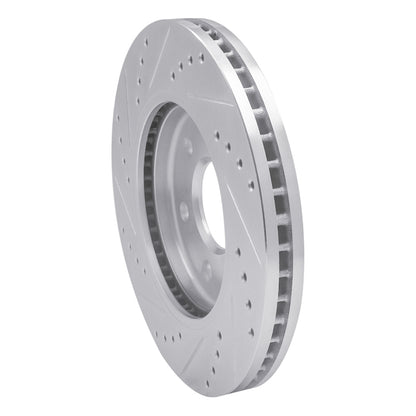R1 Concepts R1 05-21 Nissan Frontier Front Right Drilled & Slotted Silver Brake Rotor