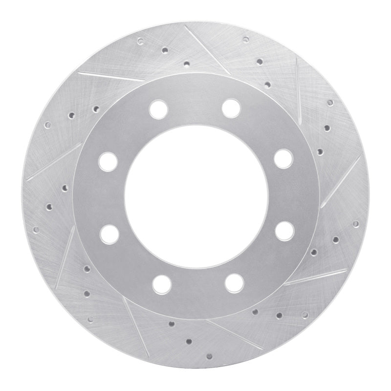 R1 Concepts R1 99-99 Ford F-350 Super Duty 4WD Front Right Drilled & Slotted Silver Brake Rotor