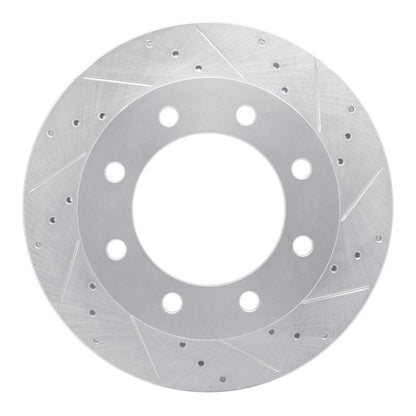 R1 Concepts R1 99-99 Ford F-350 Super Duty 4WD Front Right Drilled & Slotted Silver Brake Rotor