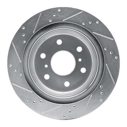 R1 Concepts R1 07-20 Cadillac Escalade ESV Rear Right Drilled & Slotted Silver Brake Rotor