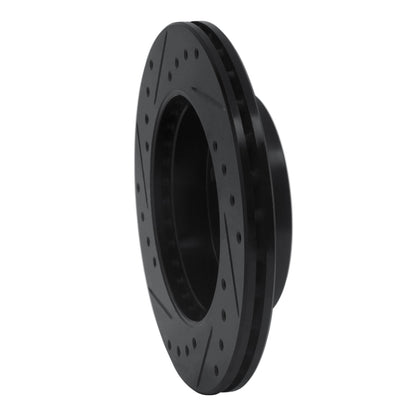 R1 Concepts R1 94-96 Nissan 240SX Front Right Drilled & Slotted Black Brake Rotor