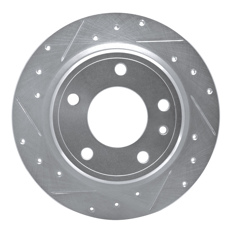 R1 Concepts R1 88-91 BMW M3 Rear Left Drilled & Slotted Silver Brake Rotor