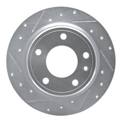 R1 Concepts R1 88-91 BMW M3 Rear Left Drilled & Slotted Silver Brake Rotor